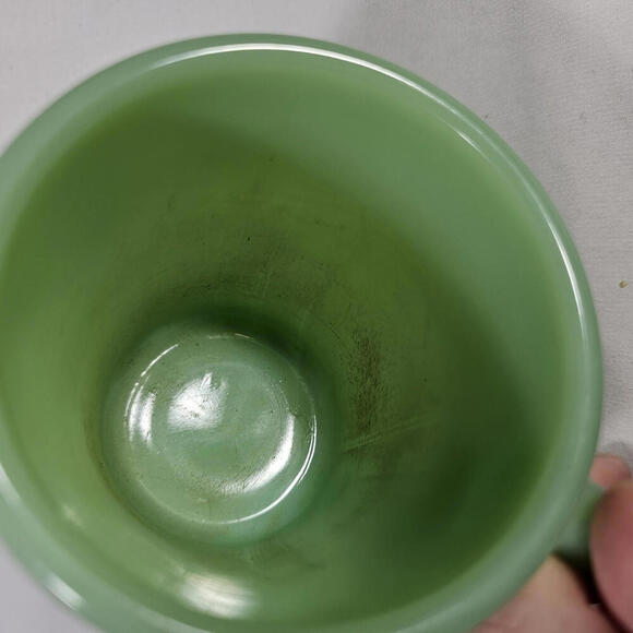 Vintage Fire King Jadeite Restaurant Ware C Handle Coffee Mug Oven Glass RARE - Picture 2 of 8